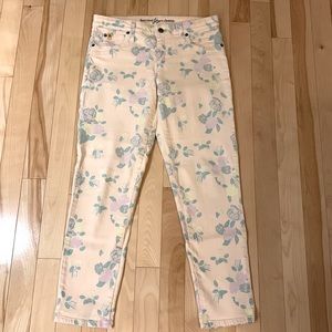 Yoga Jeans Pink Floral Skinny Ankle (size 27)